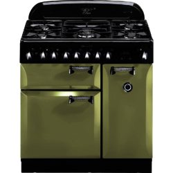 Rangemaster Elan 90cm Dual Fuel 100960 Range Cooker in Olive Green